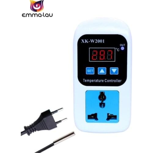 -50~110C Digital Thermostat Regulator Plug Temperature Controller Switch AC 110-220V Microcomputer with NTC Sensor