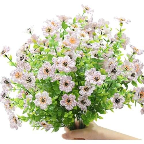 7Forks White Pink Artificial Flowers Bouquet Wedding Home Decoration Fake Flowers Faux Living Room Garden Decoration Accessories
