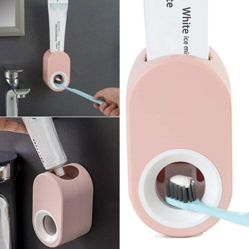 Automatic Toothpaste Dispenser Tube Toothpaste Squeezers Rolling Wall Mounted Toothbrush Holder Set Bathroom Accessories Set