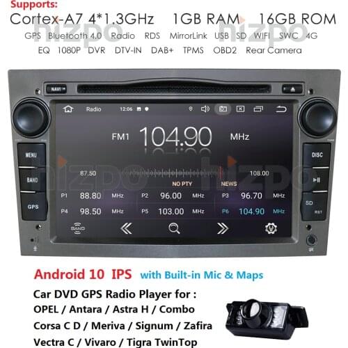 IPS Android 10 4G 2DIN CAR GPS Multimedia for opel Vauxhall Astra H G J Vectra Antara Zafira Corsa Vivaro Meriva Veda DVD PLAYER