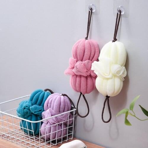 Bath Towel Flower Mesh Shoulder Scrubber Long Sponge Dry Massage Bath Exfoliate Strap Shower Body Wash Brush Health Cleaning