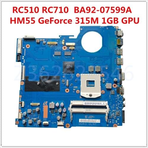 For Samsung RC510 RC710 Laptop Motherboard BA92-07599A BA92-07599B BA41-01433A HM55 GeForce 315M 1GB 100% Tested