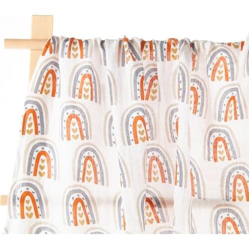 Kangobaby #Rainbow Island# 2pcs/Set The Most Fashion Pattern Baby Muslin Swaddle Blanket Swaddle Set Newborn