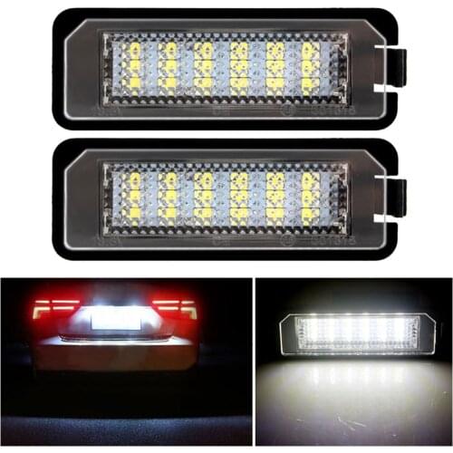 2PCS White Error Free Car Number License Plate Light Lamp 18SMD LED 12V 6500k White For Golf MK4 MK5 MK6 Passat CC Eos Scirocco