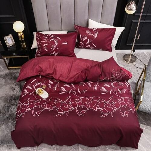 Classic Printed Bedding Sets Comforter Quilt Cover Duvet Set King Queen Double Full Single Sizes Pillowcases Red Home Textile