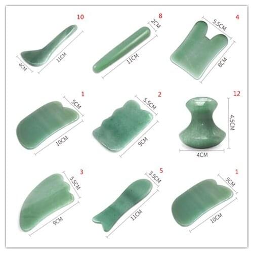 13Styles Natural Jade Stone Guasha Massage Tool SPA Therapy GuaSha Massager GuaSha Tools For Body Healthcare