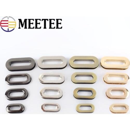 Meetee 4pcs 18/25/32/38mm Metal Egg-shaped Eyelet Buckles Screw O Ring Hook DIY Bags Strap Chain Belt Clasp Accessories BF328
