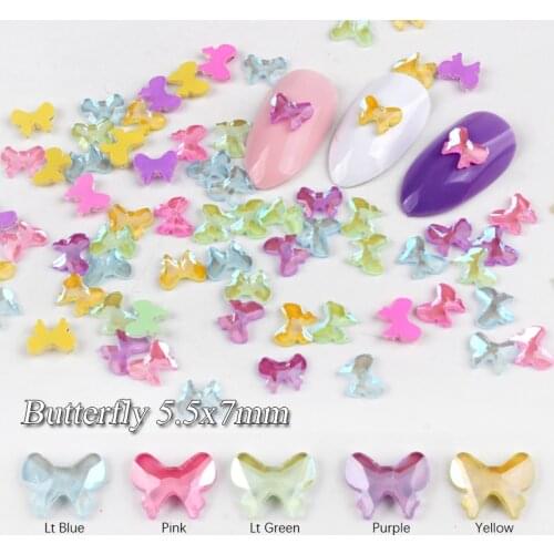 Mocha Bow knot Nail Rhinestones 5.5x7mm Nails Art Decorations Flat Back Crystal Glass Stone for 3D nail decoration Accessorie