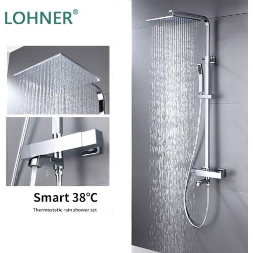 Lohner Shower Set Faucets Top Quality Contemporary Bathroom Shower Faucet Bath Taps Rainfall Shower Head Set Mixer Torneira