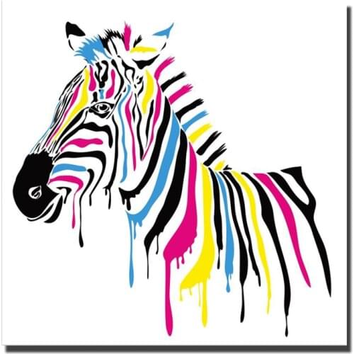 Large Watercolor zebra Wall Art Paintings Abstract Animals Decorative Pictures Three Color Unframed Cuadros For Kids Room Decor