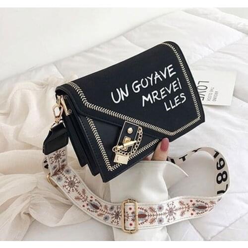 New Womens Handbags Women Fashion Retro Wide Shoulder Strap Messenger Bag Purse Simple Style Crossbody Bags