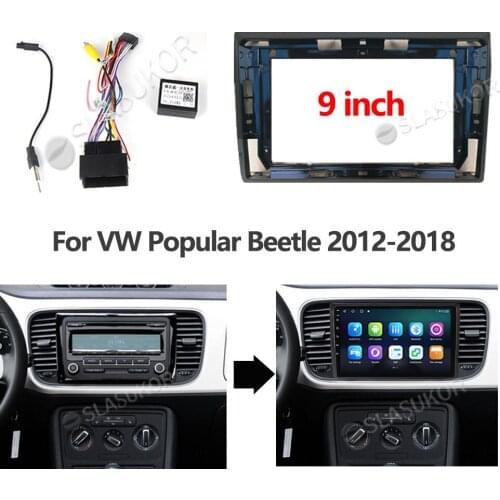 For Volkswagen VW Popular Beetle 2012-2018 Wires Board Control CANBUS Work Stereo Panel Dash Installation DVD Frame 9 Inch 2din