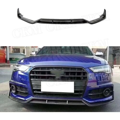 Carbon Fiber Front Lip Spoiler K Style For Audi A6 S6 C7.5 Sline 2016-2018 (not for A6 Standard ) Car Head Bumper Extension Chin