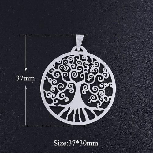 3pcs/lot 100% Stainless Steel Large Tree of Life diy Pendants for Necklace Wholesal Dropshipping Never Tarnish