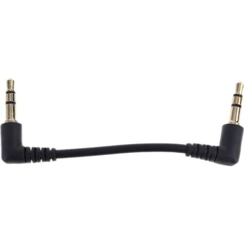 Durable PVC Metal Audio Cable Dual 90 Degree Right Angled 3.5mm Jack Male to Male Stereo AUX Cable for Car AUX Speaker