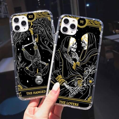Tarot Skeleton Divination Phone Case Transparent for iPhone 11 12 mini pro XS MAX 8 7 6 6S Plus X 5S SE 2020 XR