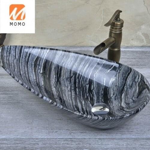 Hot Sale Water-drop Shape Natural Stone Basin Bathroom Marble Sink