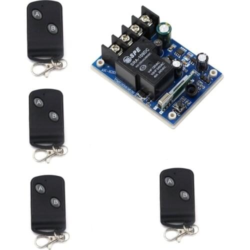 DC 12-48V 1CH 40A Relay Wireless Remote Control Switch Wireless Remote Switches 12V 24V 36V 48V Receiver + 4 Transmitter