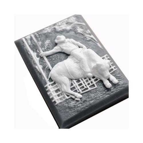 Bull Rider Rodeo Silicone molds farmer soap mold farmer silicone soap molds silica gel die Aroma stone moulds candle mould