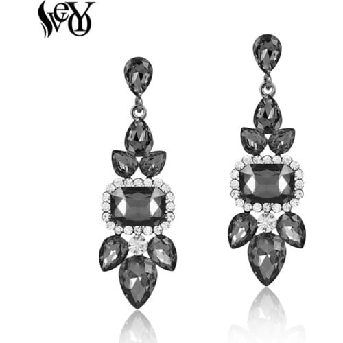 VEYO Bridal Earrings Rhinestone Trendy Wholesale Crystal Drop Earrings High Quality