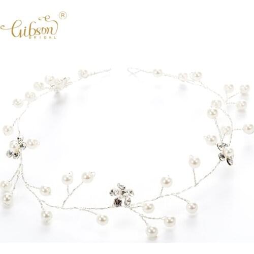 Wedding Bridal Hair Ornaments Rhinestone Headpiece Floral Pearl Babys Hair Vine Dress Princess Prom Party Hair Decoration