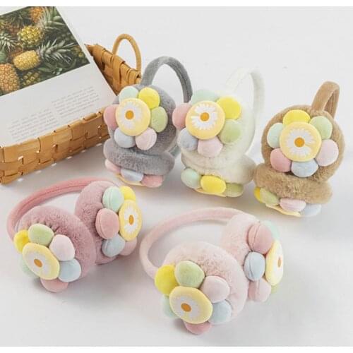 Outdoor Winter Kids Cute Flower Sunflower Plush Earmuff Boys Girls Ear Warmer