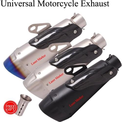 Universal 51mm Motorcycle Exhaust Modified Escape Carbon Fiber/Stainless Steel For Kawasaki/Honda/ SUZUKI/Yamaha Moto Muffler