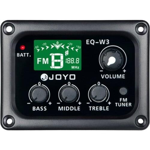 JOYO EQ-W3 Wireless 3 Band EQ Electric Acoustic Guitar Pickup Pick ups Preamp & Tuner with LCD Display Guitar Accessories