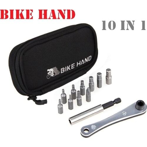 BIKE HAND 9 IN 1 Bicycle Multi-purpose Tool Kit Torque Wrench Allen Hex Tool Socket Spanner MTB Road Bike Mini Repair Tools Set