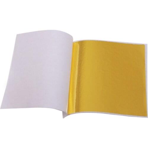 Gold Leaf 200 sheets Gilding Decoration Foil Sheet Decor Foil Golden Cover Pure Genuine Edible Gold Leaf