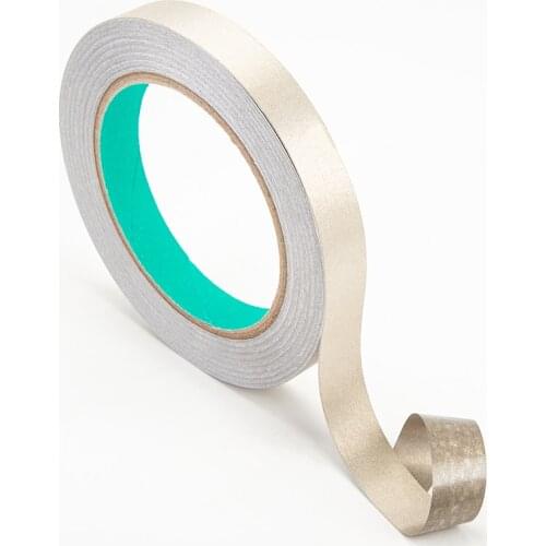 1x 15mm* 20 meter Silver double Sided Adhesive Conductive Fabric Cloth Tape for Phone Laptop LCD LED Cable Repair EMI Shielding