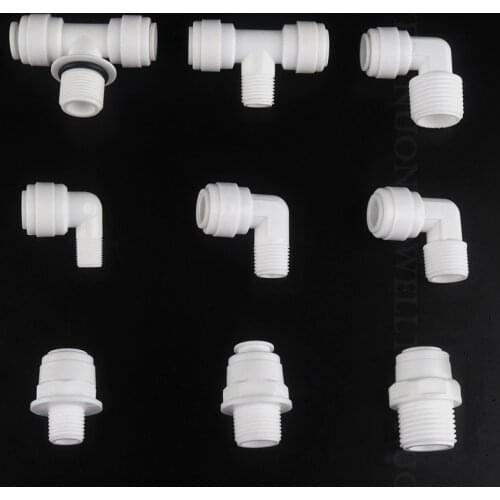 2pcs 1/2'' 3/8" RO Hose Quick Connector PE Pipe Fittings Household Water Purifier Adapter Drinking Water Filter System Joints