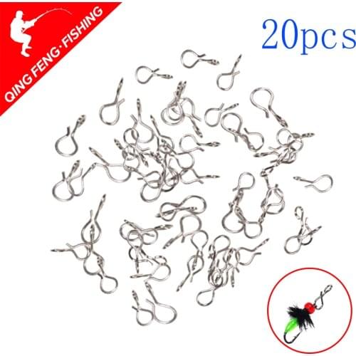 20pcs Flying fish Connector Pin Fly Hook Quick Replace Connection Snap Carbon Steel Fish Accessories