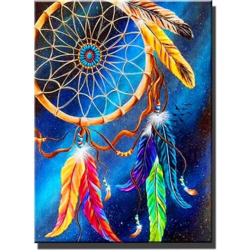 2021 5D Diamond Embroidery Dreamcatcher Full Square Round Diamond Painting Cross Stitch Scenery Mosaic Wedding DecorationZP-3276