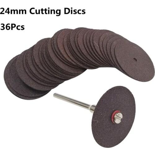 36pcs 24mm Fiberglass Reinforced Mini Drill Cutting Disc Cut Off Wheel Dremel Accessories Abrasive Tools for Rotary Tool