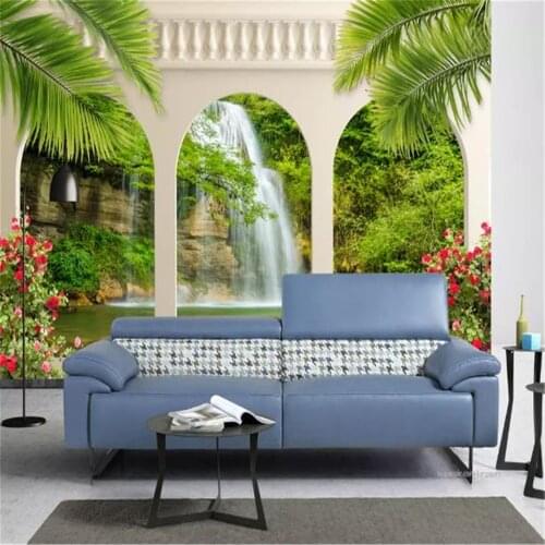 3d Wallpaper Wallcovering Garden Arch Waterfall Landscape Living Room TV Background Wall Home Decor Painting Mural Wallpapers