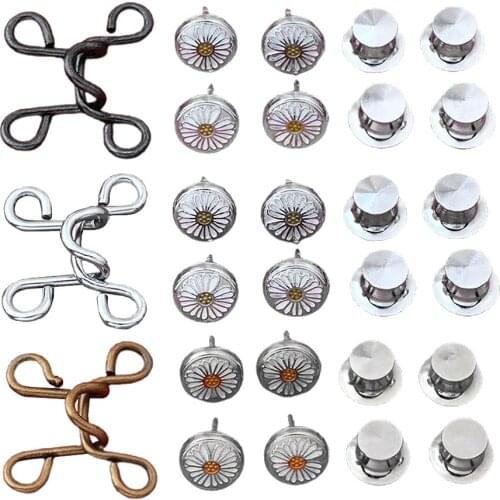 4Sets NEW Nail-free Waist Buckle Jeans Pants Waist Buckle Adjustment Button 27mm