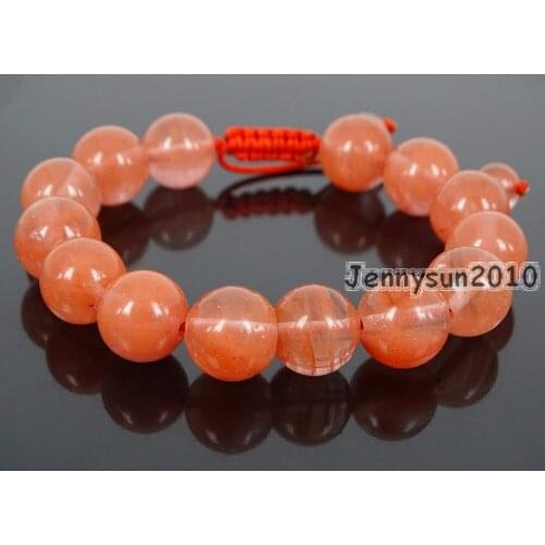Handmade 12mm Adjustable Natural Cherry Quartz Gems Stone Round Beads Bracelet Healing Reiki 5 Strands/Pack