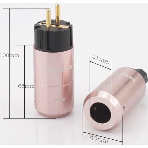 Audiocrast EU Schuko Power plug IEC Connector Amplifier CD DVD player AC power cord power cable plug DIY Mains