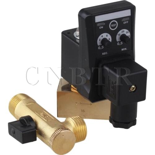CNBTR 1/2" Electronic Timed Air Compressor Automatic Drain Valve LED Indicator AC110V