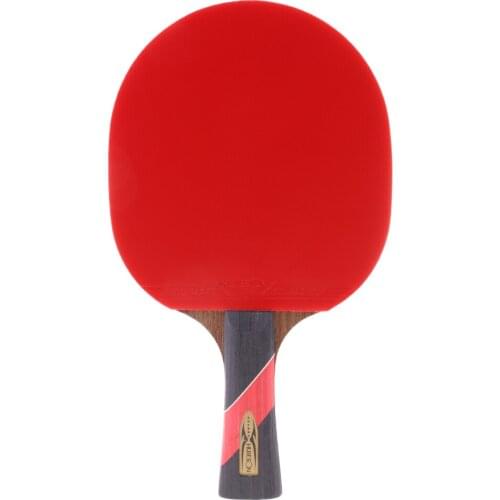 Wood Shakehand Grip Style Table Tennis Racket Pong Bat Paddle - Lightweight & Practical & Durable