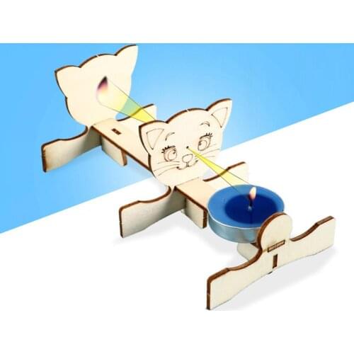 Wooden Hole Imaging Materials Creative DIY Science Experiment Model Kit School Projects Teaching Educational Equipment