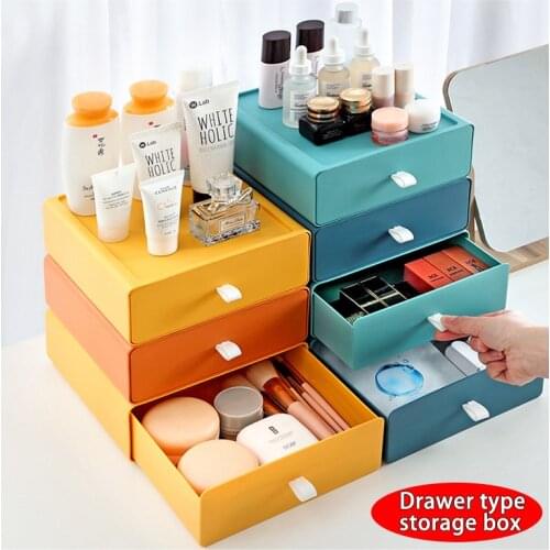 Home Organizer For Cosmetics Plastic Storage Container Organizador Stationery Desk Key Organizer Storage Box Makeup Organizer