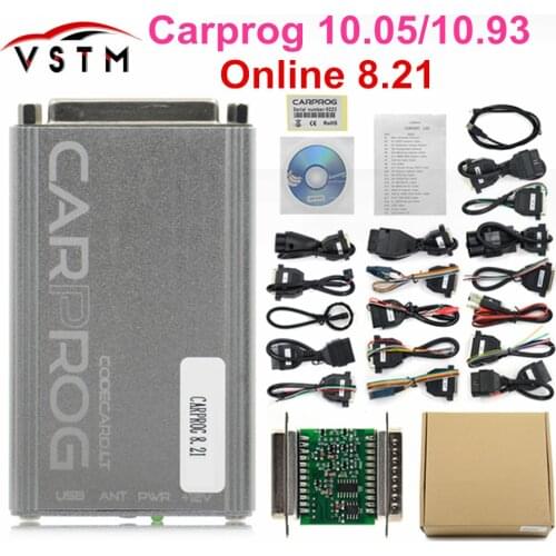 Carprog V10.0.5 CarProg V10.93 10.05 ECU Chip Tunning Car Repair Tool Carprog V8.21 Online Car prog (With 21 Items Adapters)