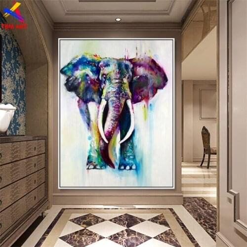 Elephant Picture Large Hand painted Modern Abstract Oil Painting on Canvas for Living Room Wall Art Home Decoration Gift A056