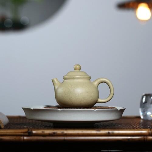 110cc Chinese Yixing Teapot Green Clay Original Benshan LvNi Handmade Rongtian Zisha Tea Pot by Huang Dongling