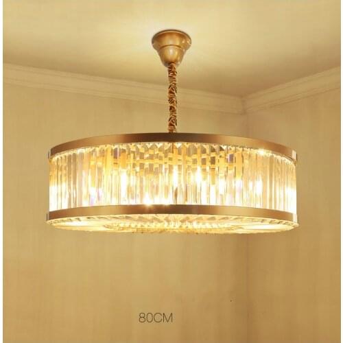 Indoor hanging Crystal Chandelier Round crystal Bar lighting for Living Room crystal pendant Chandelier LED Lustres E Pendentes