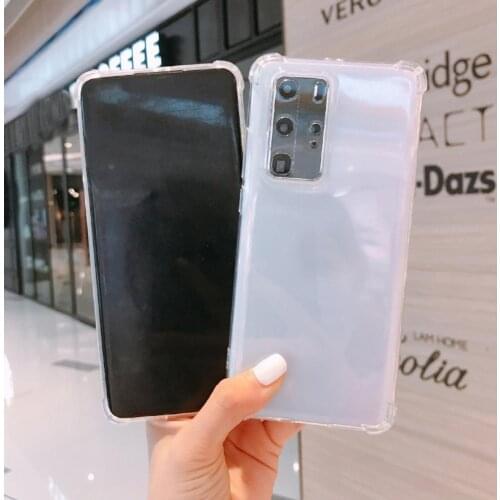 Mobile Phone Anti-Fall TPU Transparent Case Soft Silicone Protective Cover for Samsung S21/Plus/Ultra