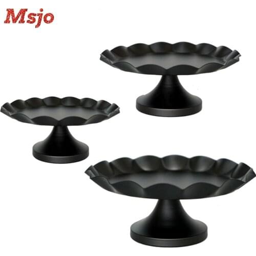 Msjo Metal Black Cake Stand Creative Tray Of Living Room Fruit Candy Plate Dessert Rack Cupcake Stand For Wedding Birthday Party