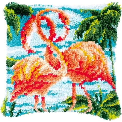 Latch Hook Kit with Pre-Printed Pattern for Adult Beginner DIY Crochet Yarn Kits Throw Pillow Cover Sofa Cushion Cover Swan